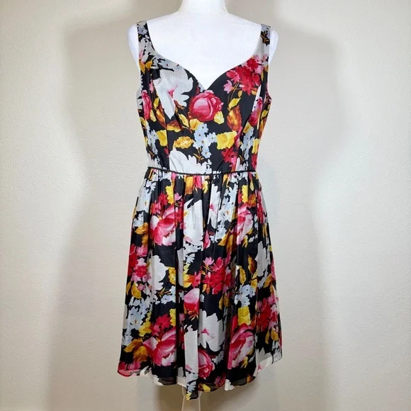 Jill Stuart Silk Floral Sleeveless Mini Dress Size 10 - Picture 1 of 9